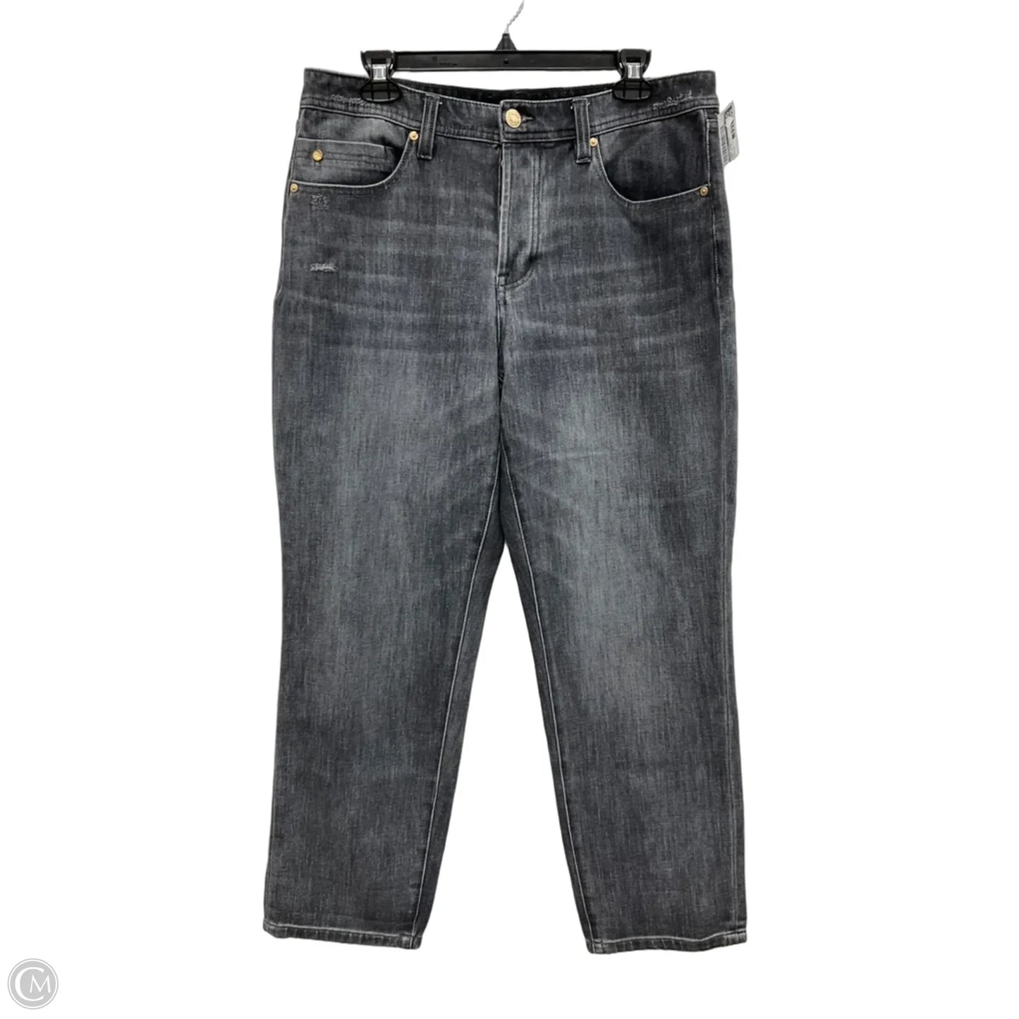 Jeans Straight By Liverpool In Grey Denim, Size: 12
