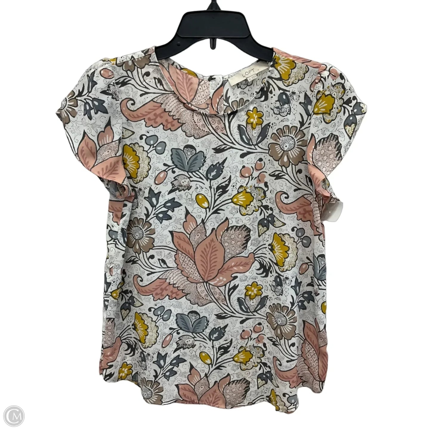 Top Short Sleeve By Loft In Floral Print, Size: Xs