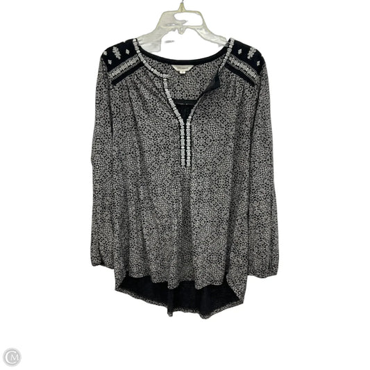 Top Long Sleeve By Lucky Brand In Black & White, Size: 1x