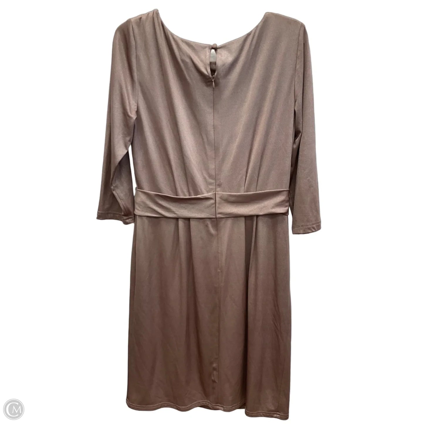 Dress Party Midi By Tahari By Arthur Levine In Rose Gold, Size: 12