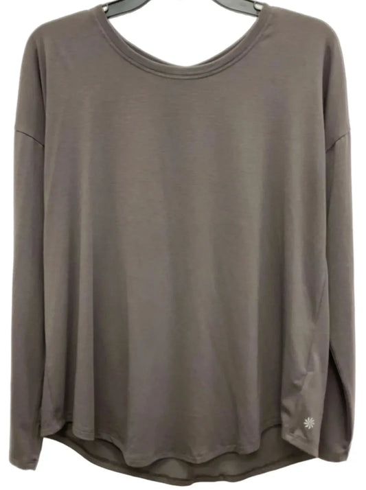 Athletic Top Long Sleeve Crewneck By Athleta In Brown, Size: M