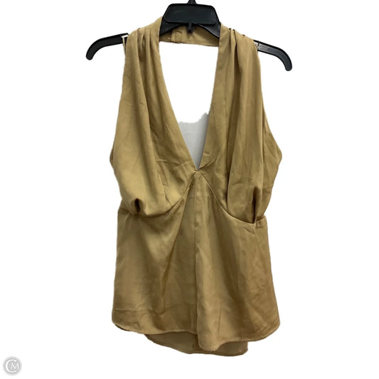 Top Sleeveless By Banana Republic In Gold, Size: 18