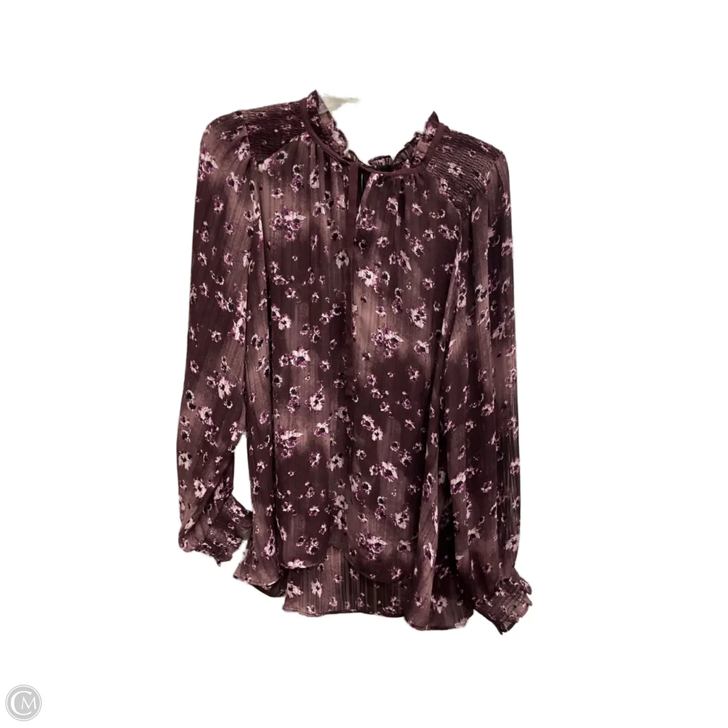 Top Long Sleeve By Simply Vera In Maroon, Size: Xl