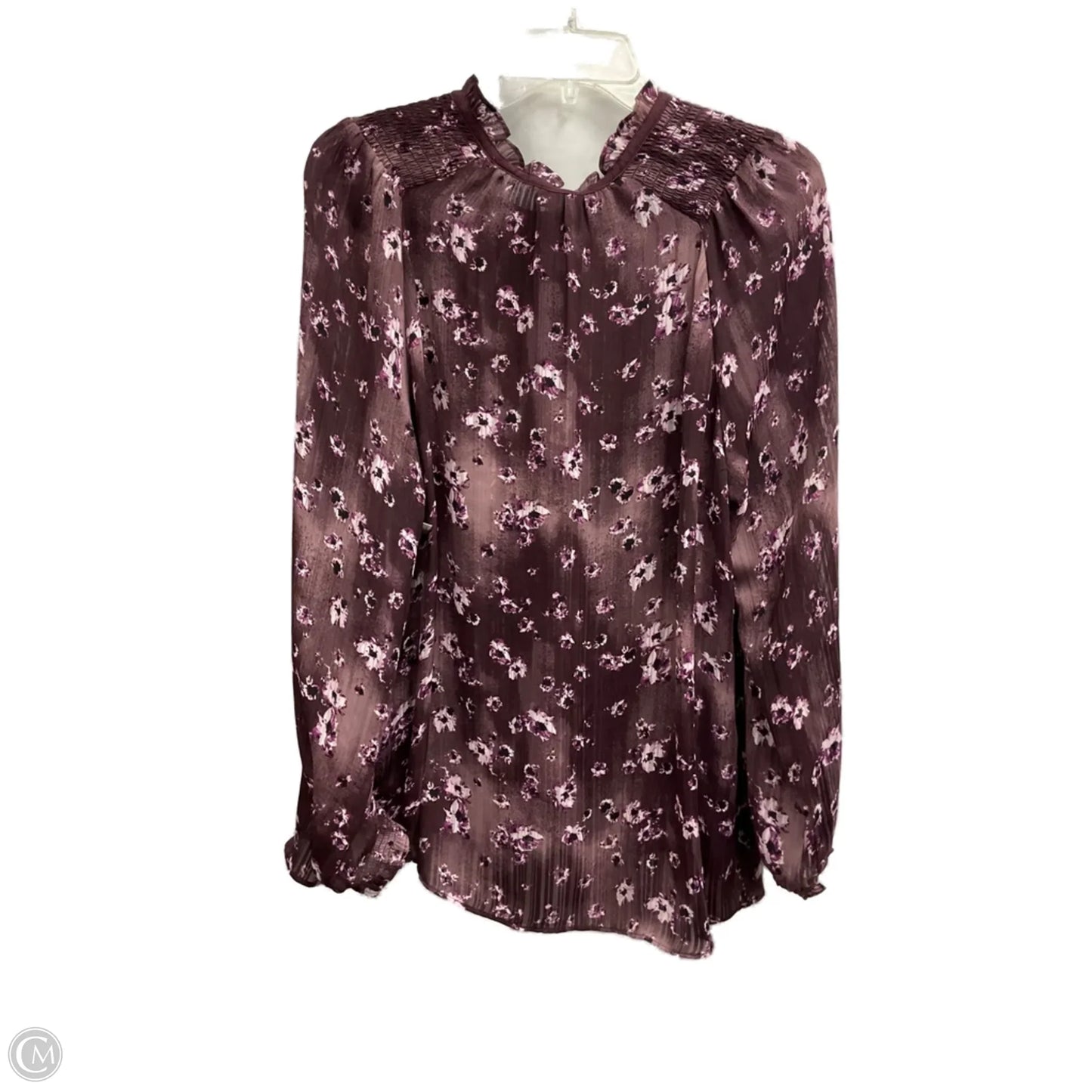 Top Long Sleeve By Simply Vera In Maroon, Size: Xl