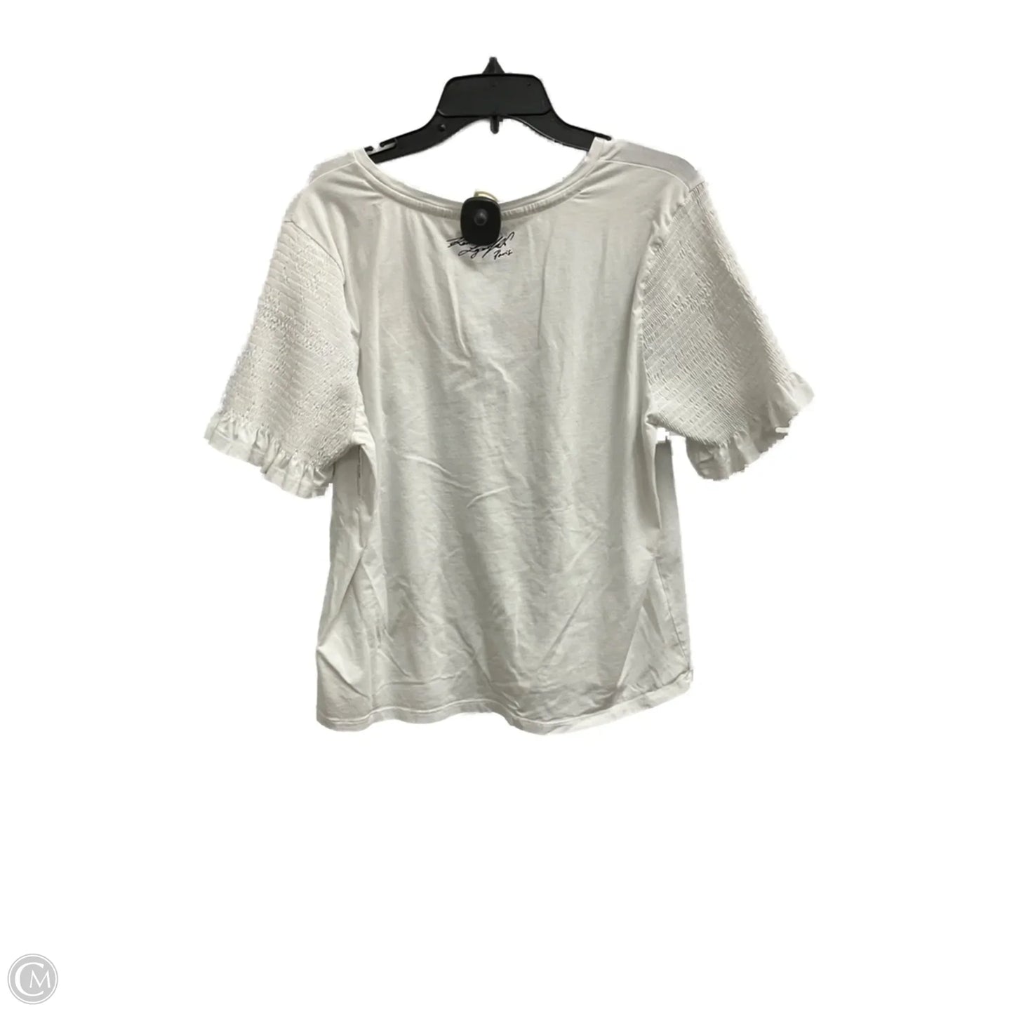 Top Short Sleeve Designer By Karl Lagerfeld In White, Size: Xl