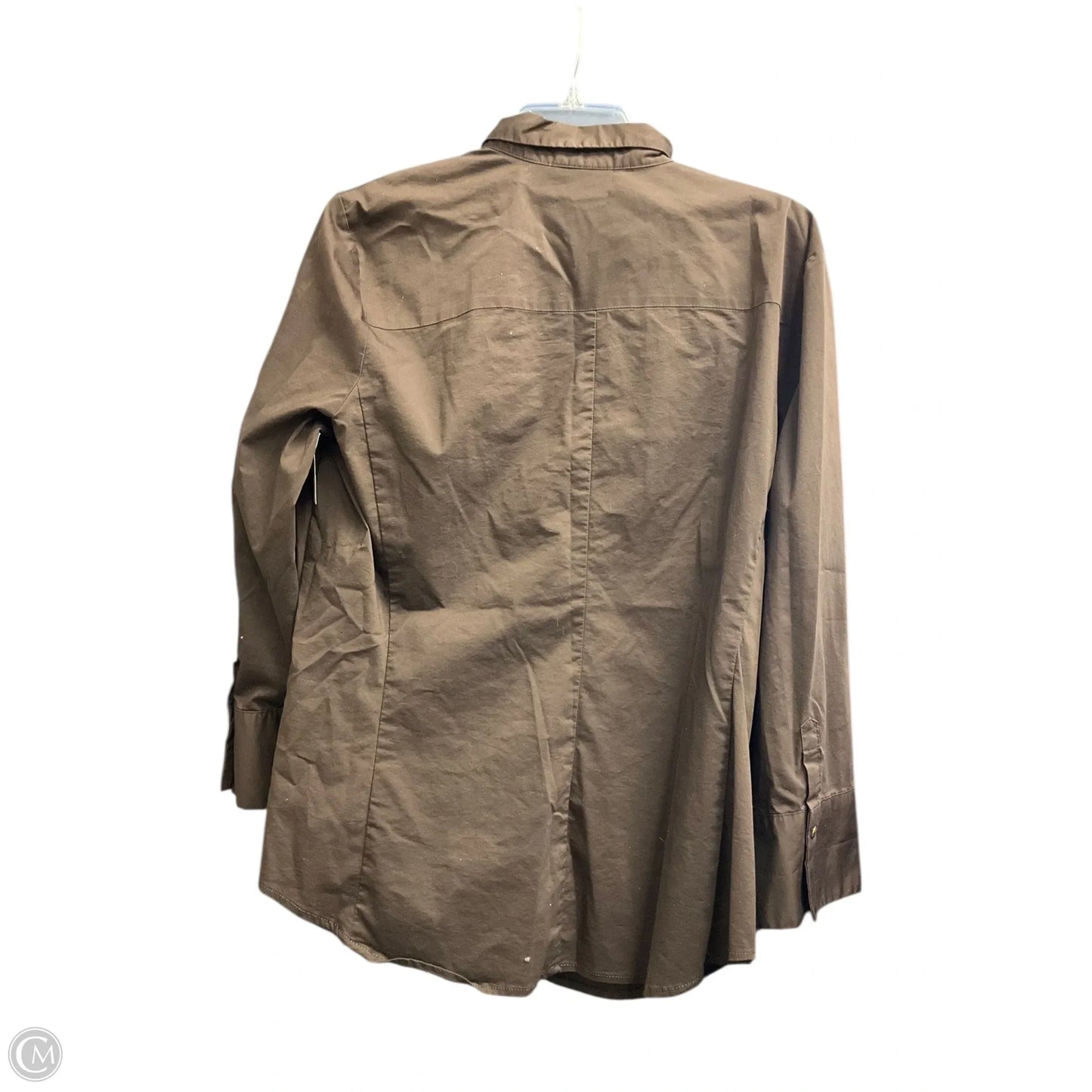 Blouse Long Sleeve By New York And Co In Brown, Size: Xl