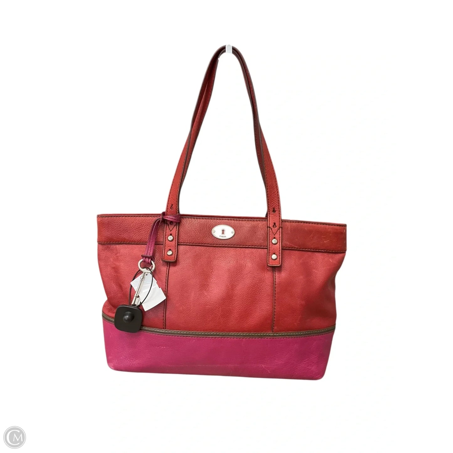 Handbag Leather By Fossil, Size: Small