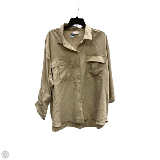 Blouse Long Sleeve By Old Navy In Tan, Size: 2x