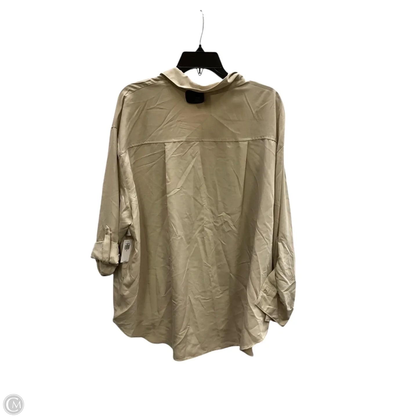 Blouse Long Sleeve By Old Navy In Tan, Size: 2x