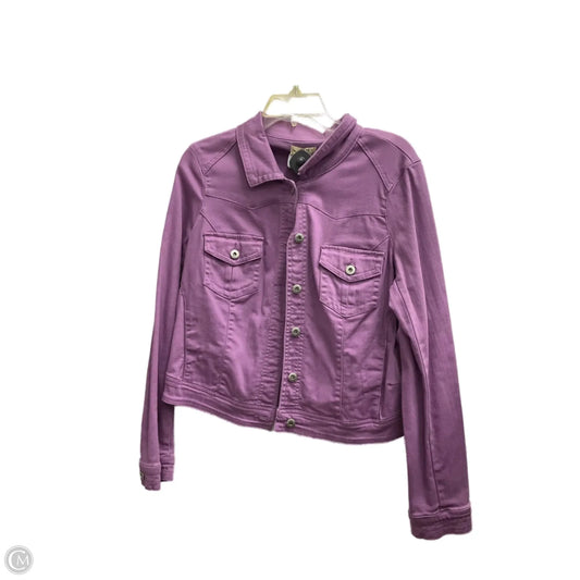 Jacket Denim By One World In Purple Denim, Size: L