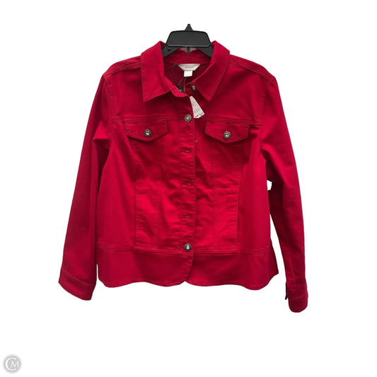 Jacket Denim By Cj Banks In Red Denim, Size: 1x