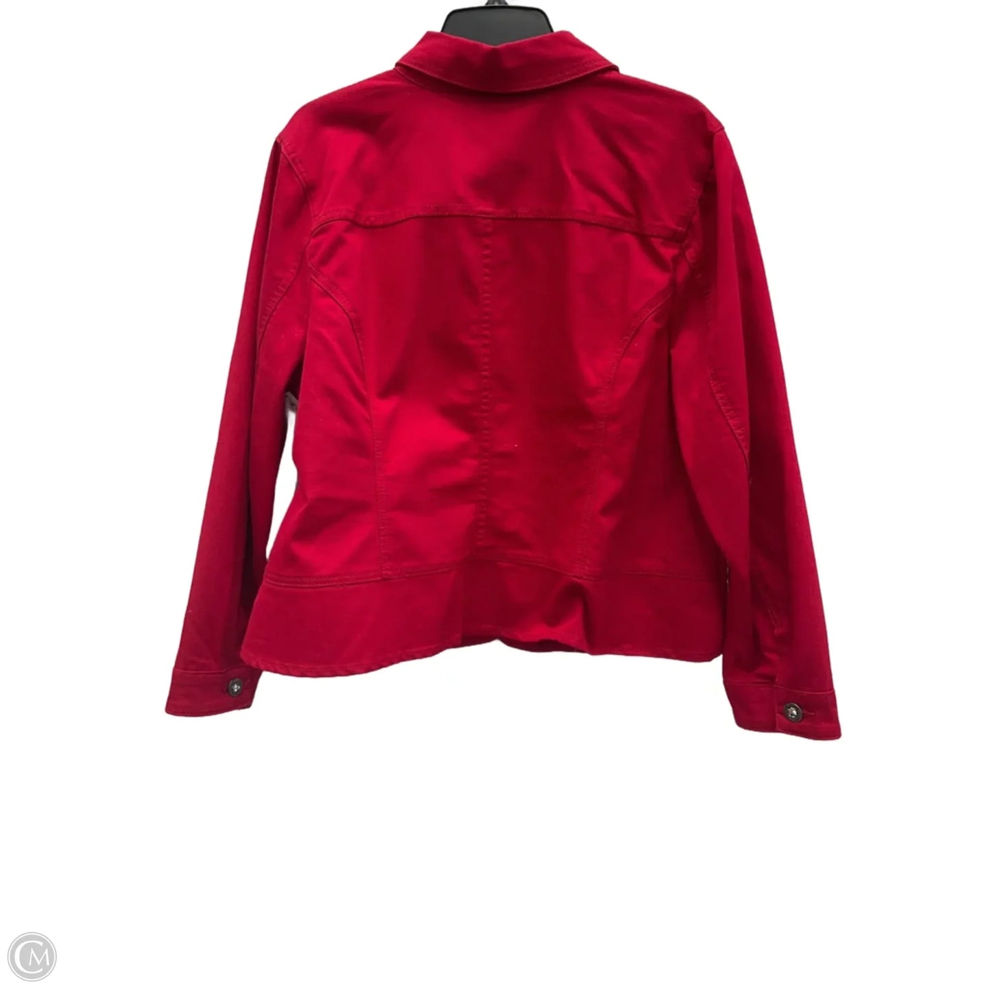 Jacket Denim By Cj Banks In Red Denim, Size: 1x