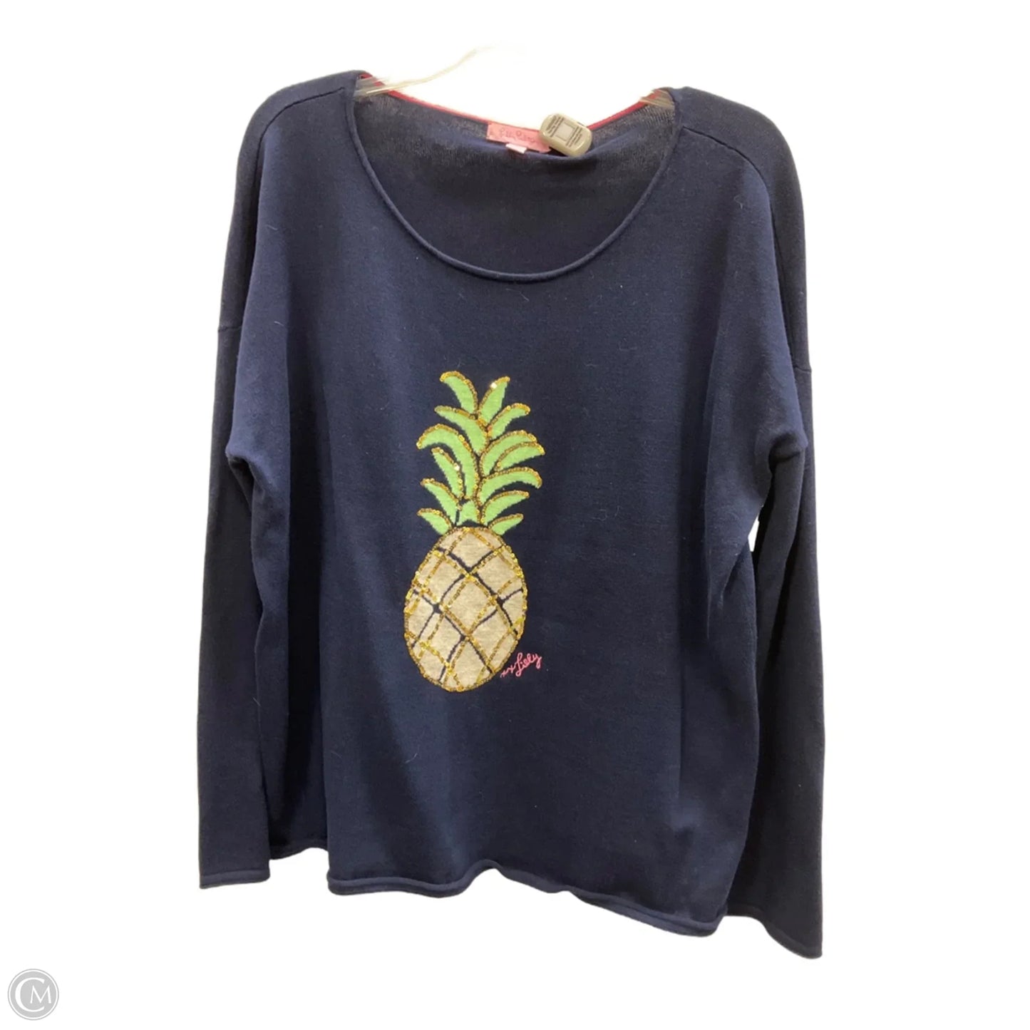 Top Long Sleeve Designer By Lilly Pulitzer In Navy, Size: Xl