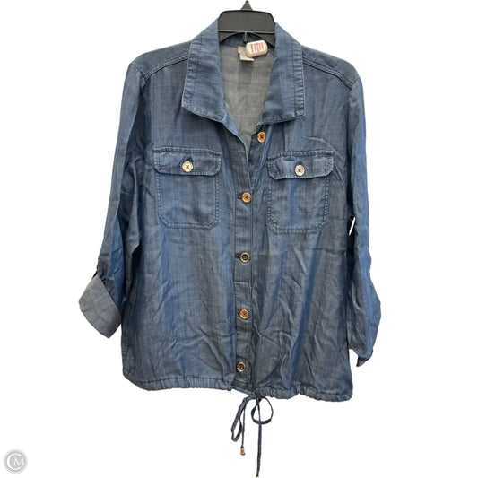 Jacket Other By Chicos In Blue Denim, Size: L