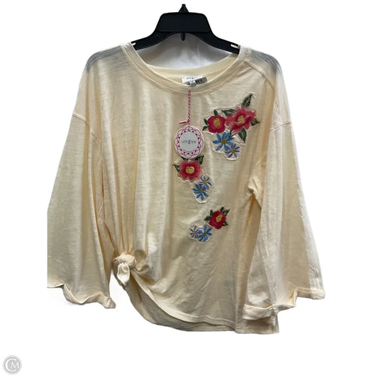 Top 3/4 Sleeve By Umgee In Yellow, Size: S