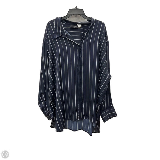 Blouse Long Sleeve By Lane Bryant In Navy, Size: 26