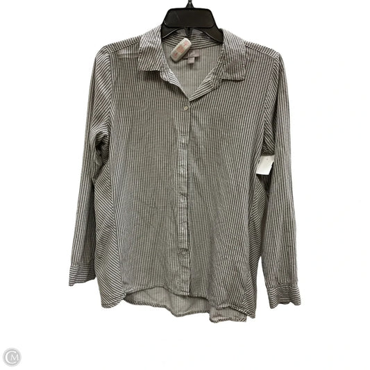 Blouse Long Sleeve By J. Jill In Checkered Pattern, Size: S