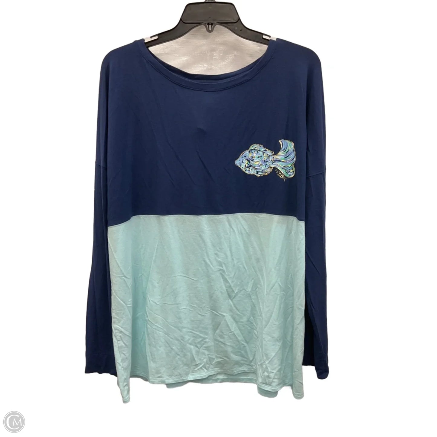 Top Long Sleeve Designer By Lilly Pulitzer In Blue, Size: Xl