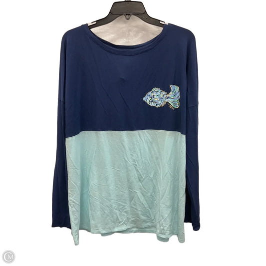 Top Long Sleeve Designer By Lilly Pulitzer In Blue, Size: Xl