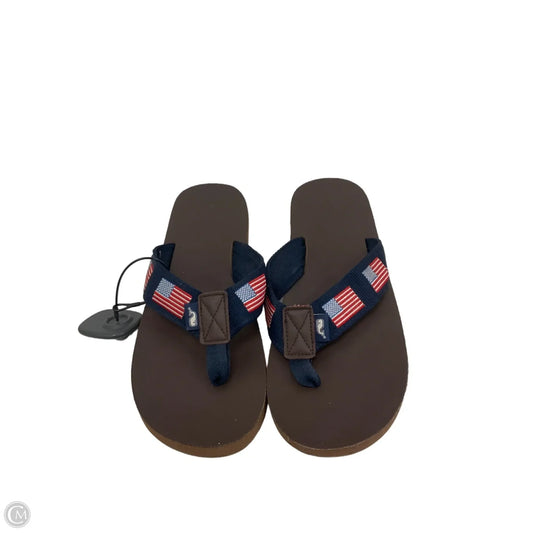 Sandals Flip Flops By Vineyard Vines In Blue & Brown, Size: 8