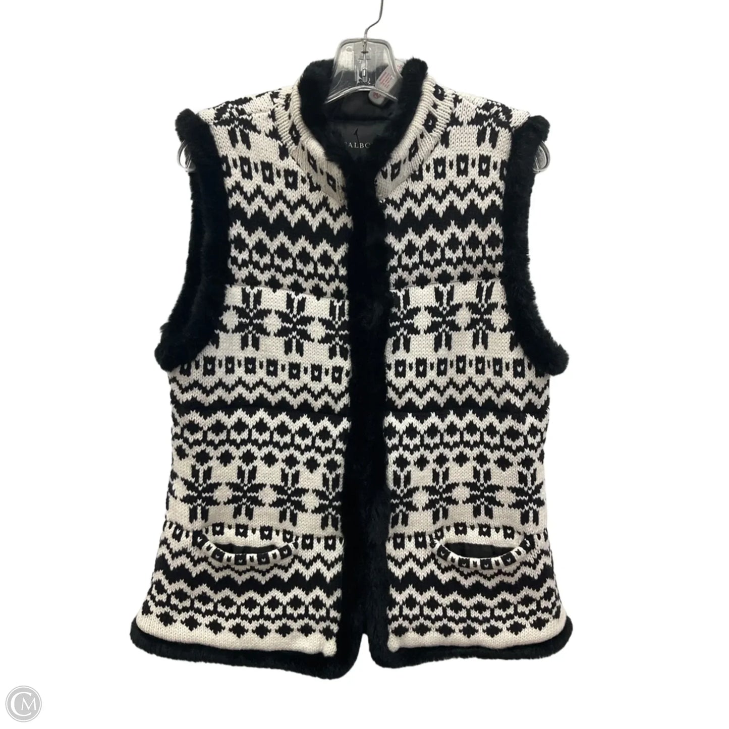 Vest Faux Fur & Sherpa By Talbots In Black, Size: L