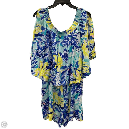 Romper Designer By Lilly Pulitzer In Blue & Yellow, Size: Xl