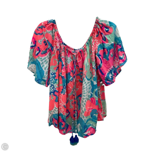Top Short Sleeve Designer By Lilly Pulitzer In Coral, Size: Xl