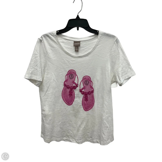 Top Short Sleeve Basic By Chicos In White, Size: M