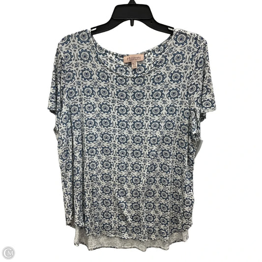 Top Short Sleeve By Philosophy In Blue, Size: 1x