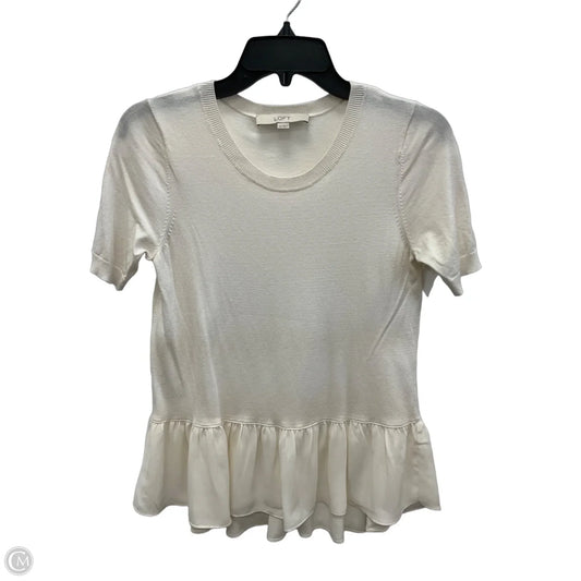 Top Short Sleeve By Loft In White, Size: Xs
