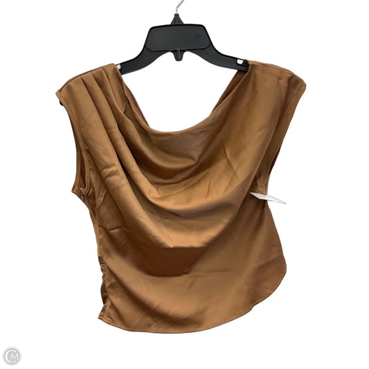 Top Short Sleeve By Cupshe In Brown, Size: S