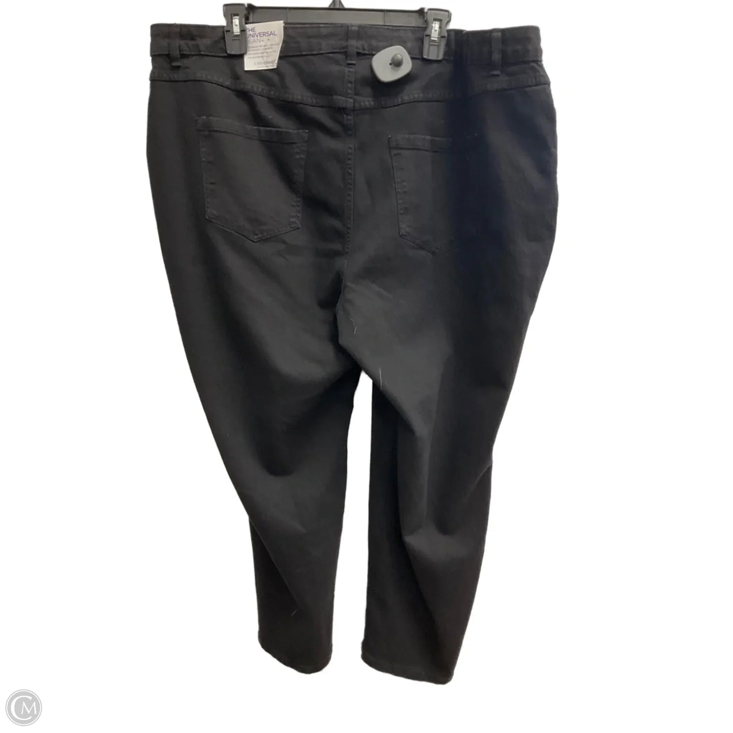 Jeans Straight By Catherines In Black Denim, Size: 22