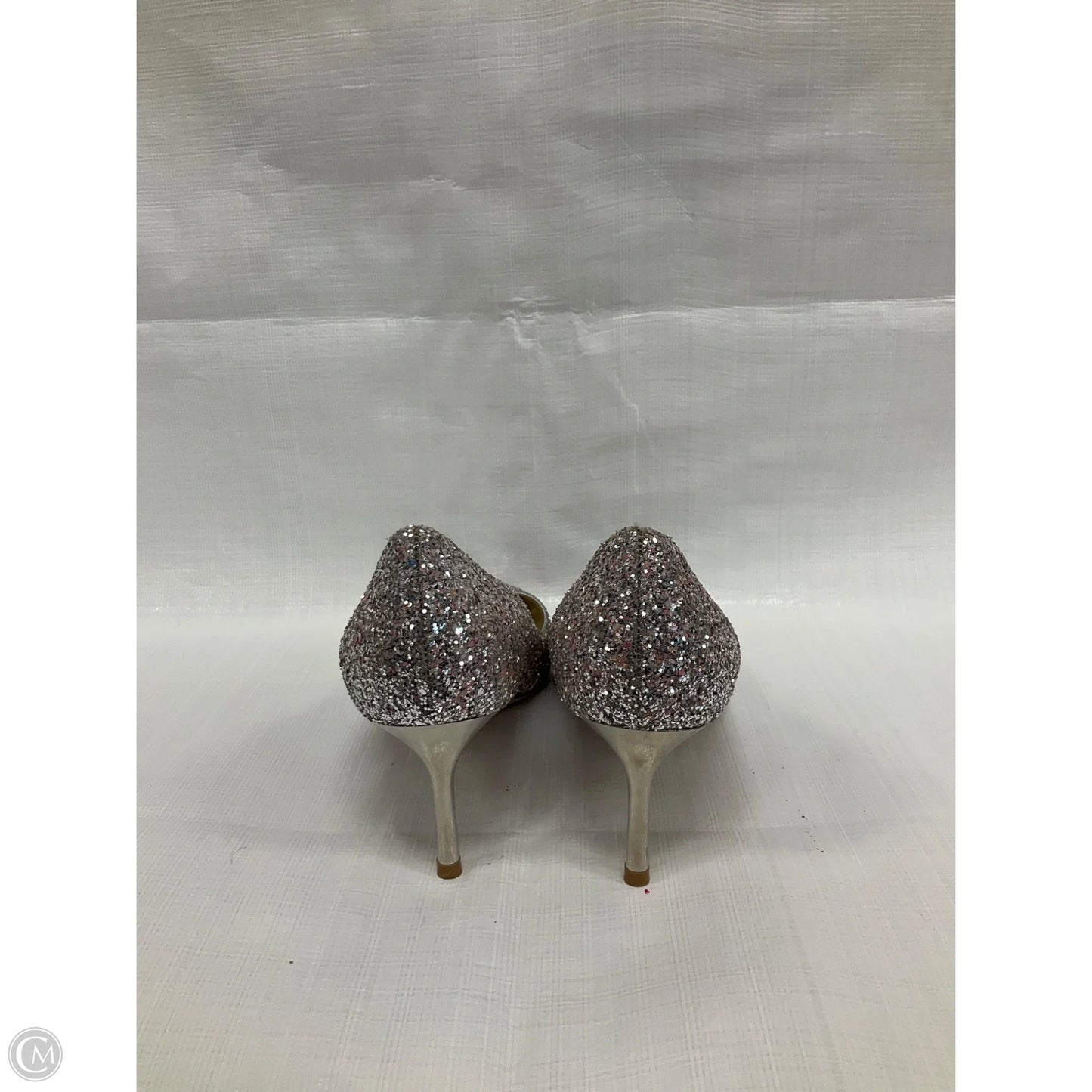 Shoes Luxury Designer By Jimmy Choo In Silver, Size: 7.5