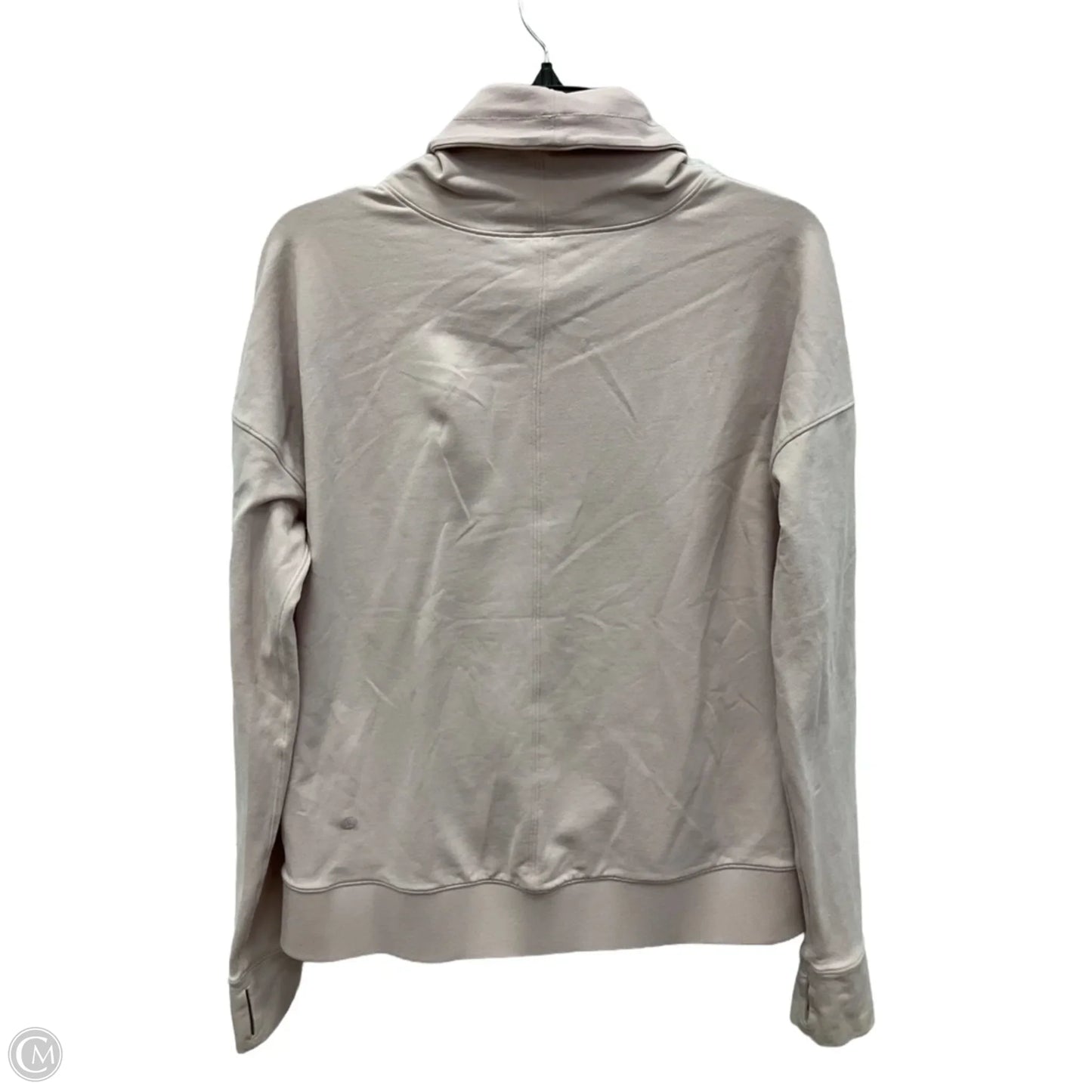 Athletic Top Long Sleeve Hoodie By Lululemon In Beige, Size: S