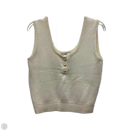 Top Sleeveless Luxury Designer By St John Collection In White, Size: L