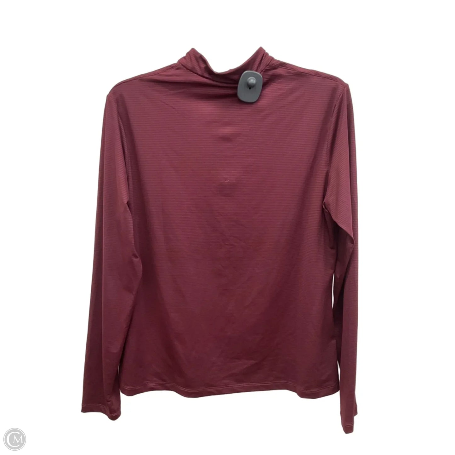 Athletic Top Long Sleeve Collar By Nike Apparel In Maroon, Size: M
