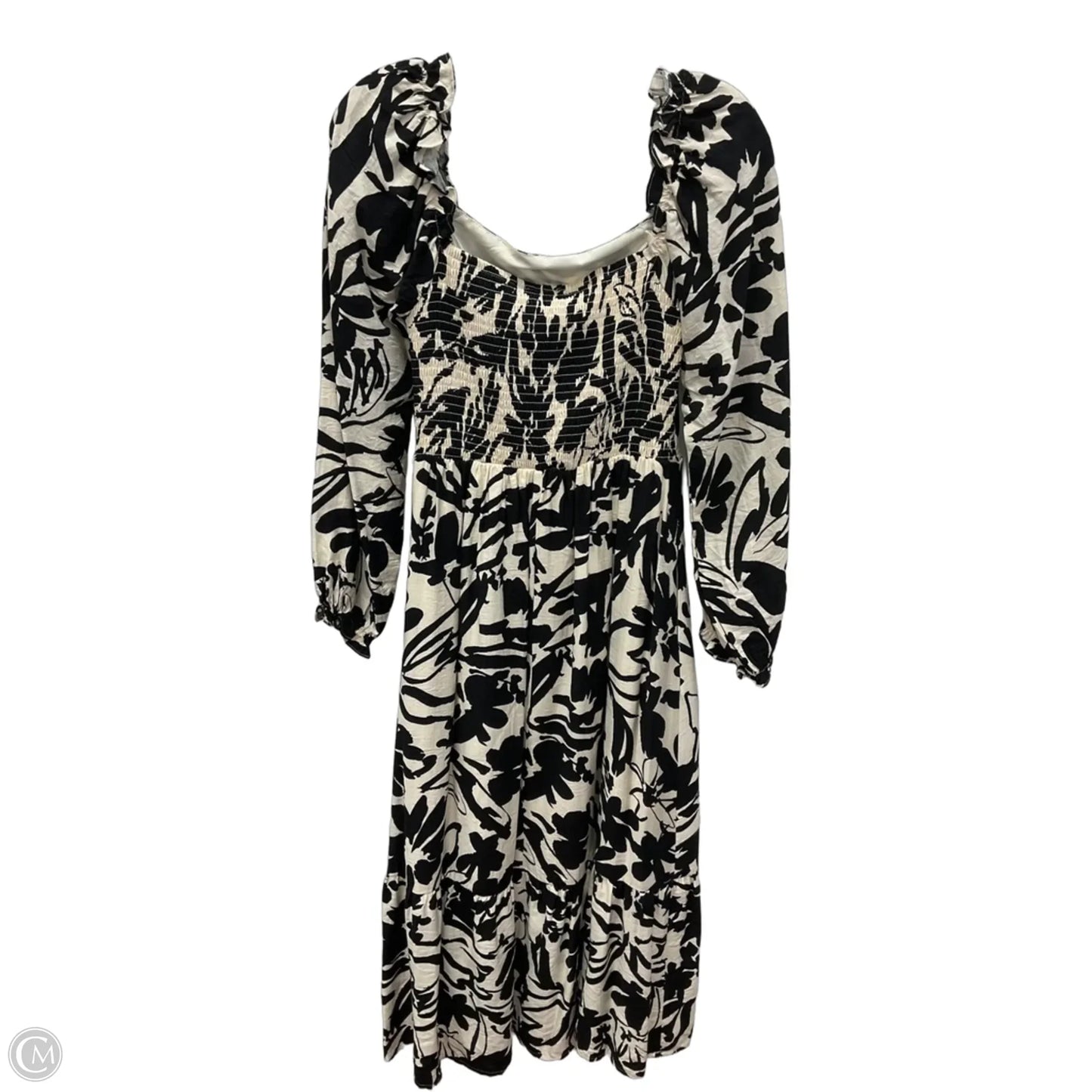 Dress Casual Midi By Cmb In Black & White, Size: S