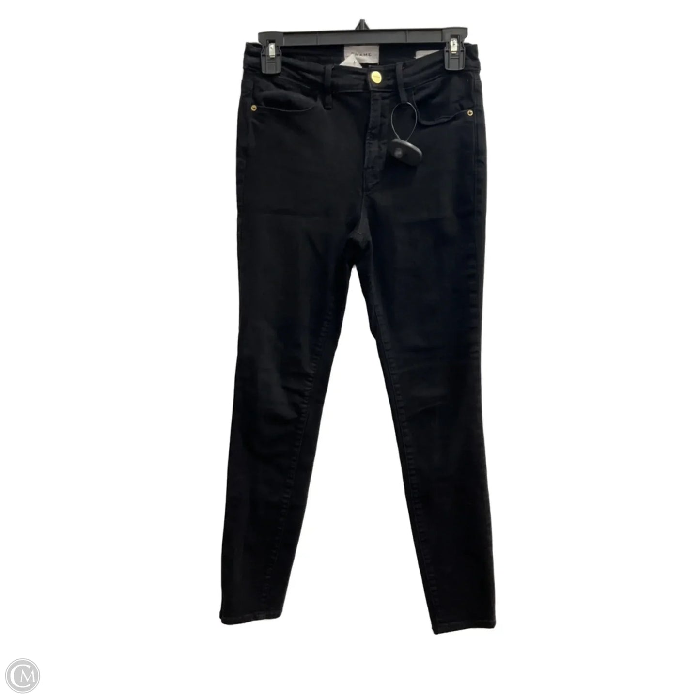 Jeans Skinny By Frame In Black Denim, Size: 2