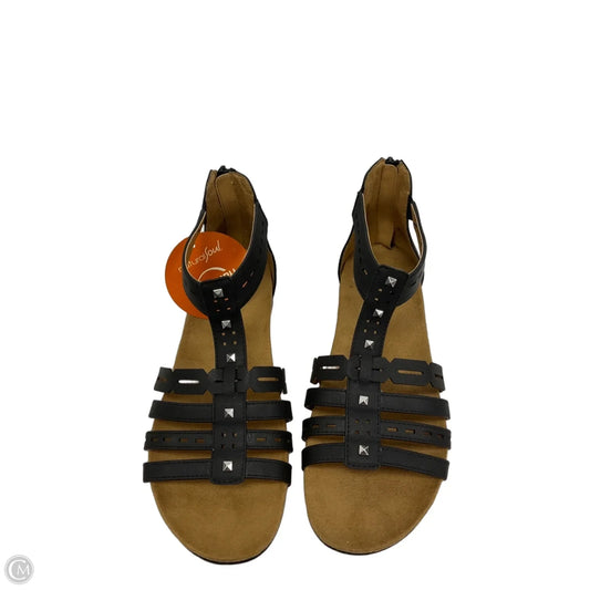 Sandals Flats By Natural Soul In Black & Tan, Size: 8