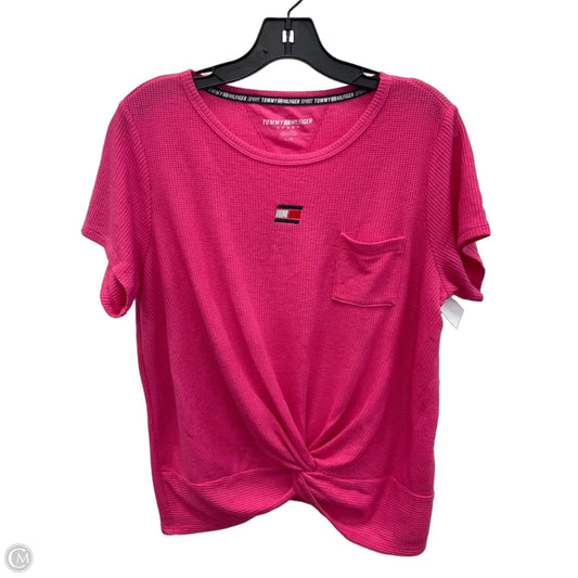 Athletic Top Short Sleeve By Tommy Hilfiger In Pink, Size: L