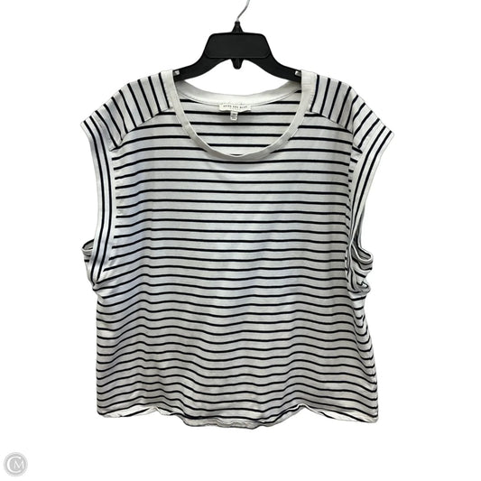 Top Short Sleeve By Skies Are Blue In Blue & White, Size: 2x