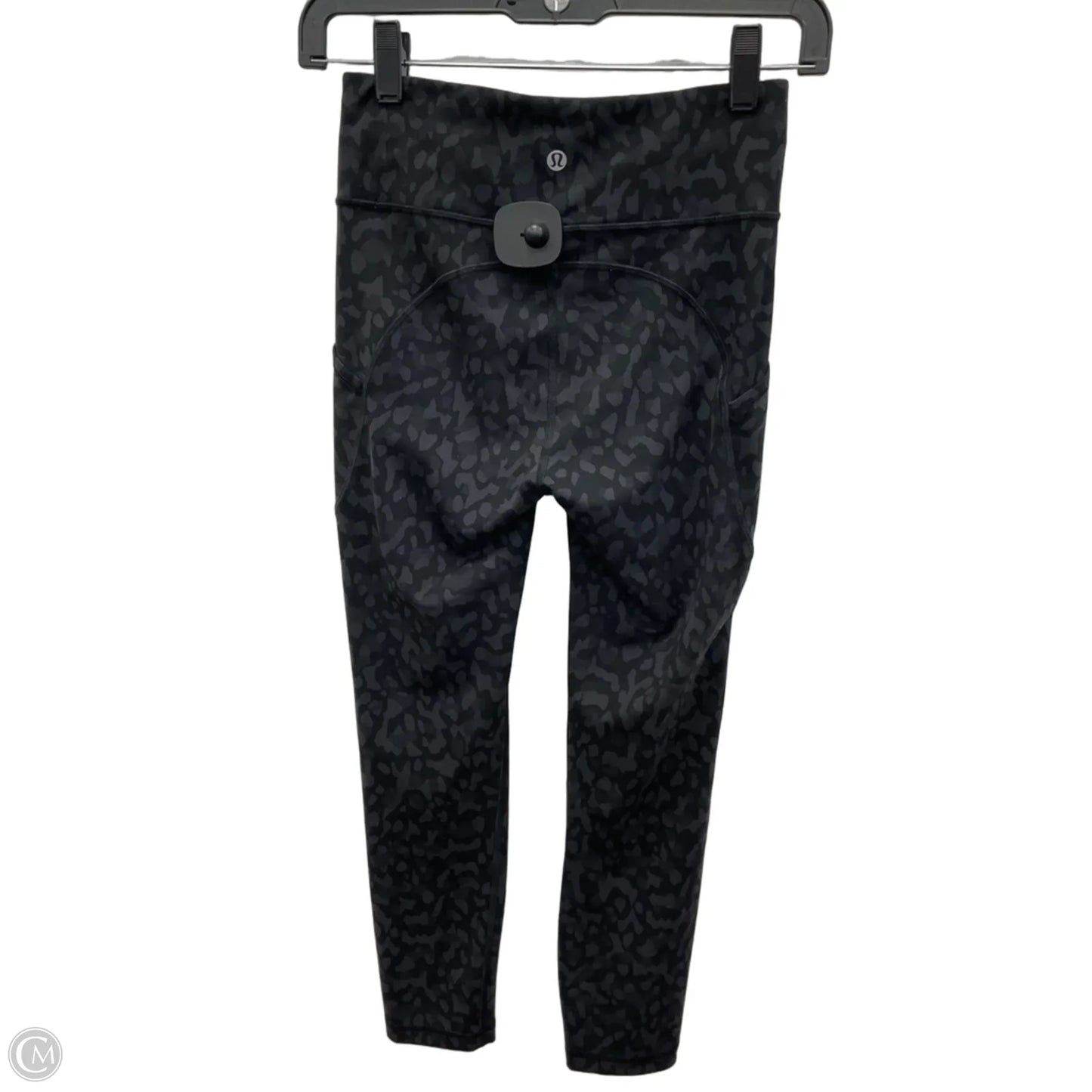 Athletic Capris By Lululemon In Black & Grey, Size: 4