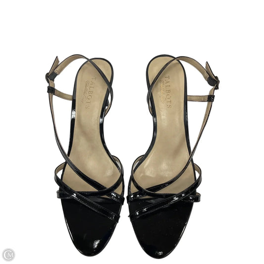 Sandals Heels Kitten By Talbots In Black & Tan, Size: 9.5