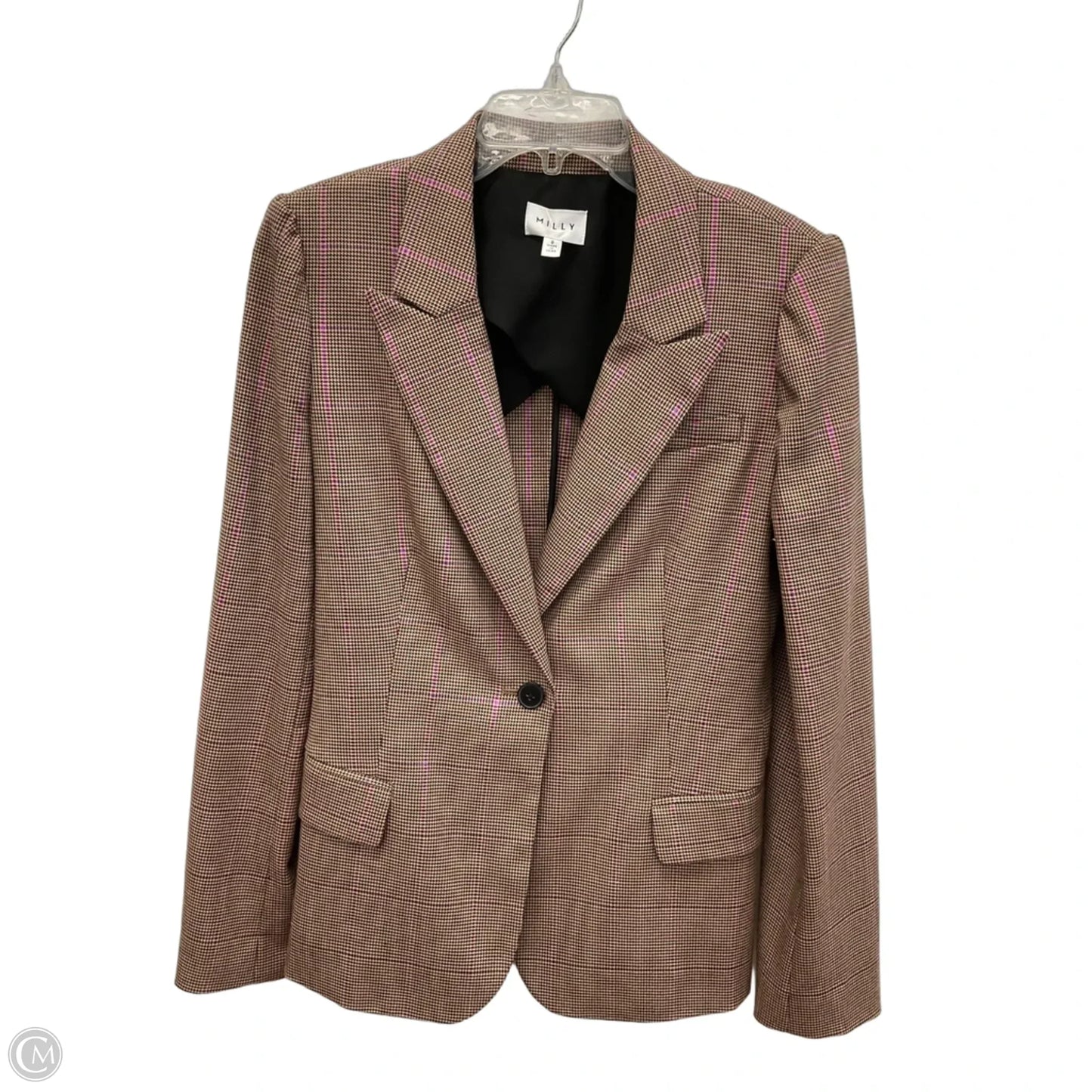 Blazer Designer By Milly In Brown & Pink, Size: M