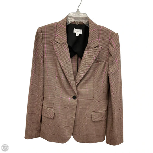 Blazer Designer By Milly In Brown & Pink, Size: M