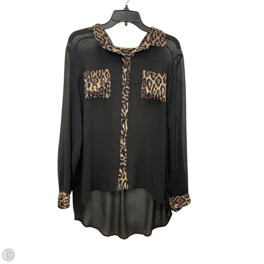 Blouse Long Sleeve By Torrid In Black & Brown, Size: 1x