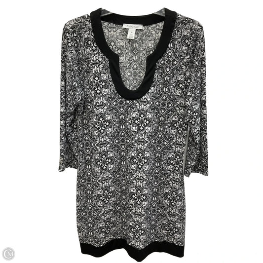 Dress Casual Midi By White House Black Market In Black & White, Size: M