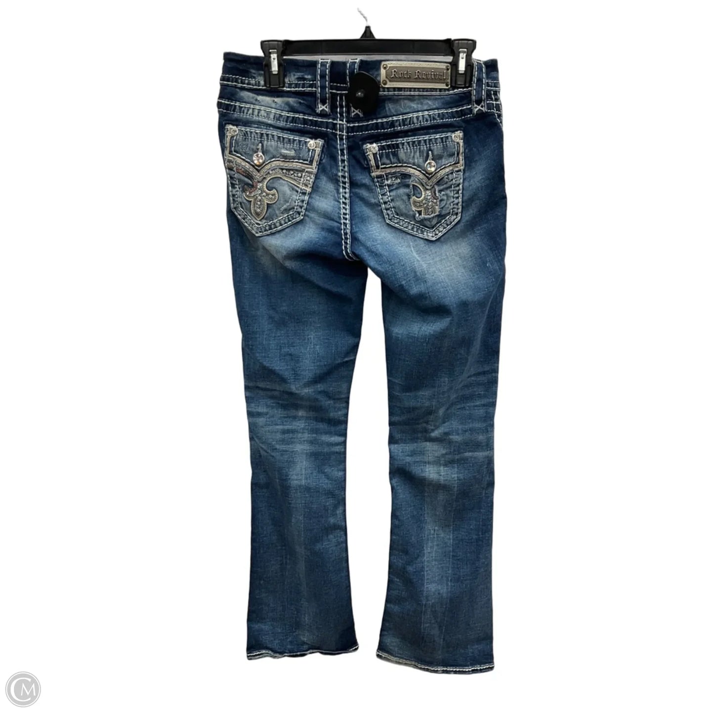Jeans Flared By Rock Revival In Blue Denim, Size: 4