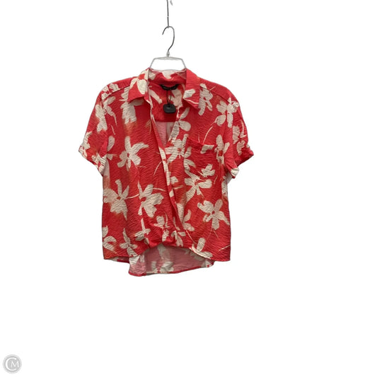 Top Short Sleeve By Simply Vera In Pink & White, Size: L
