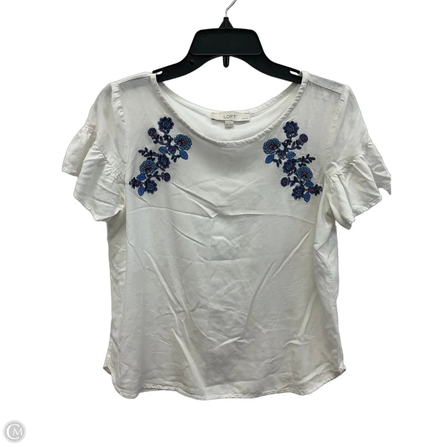 Top Short Sleeve By Loft In White, Size: Mp